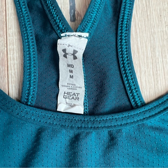 Under Armour Women's green running HeatGear Racer Tank top size Medium - Picture 3 of 5
